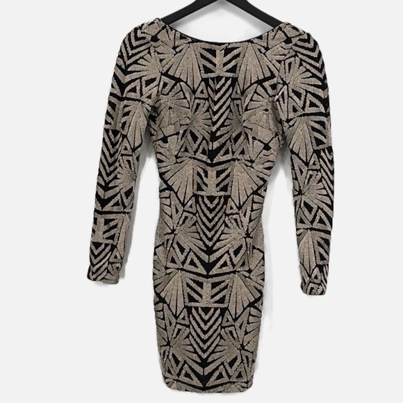 Dress The Population Lola Scoop Back Sequined Bodycon Dress - Size Small - Picture 3 of 8